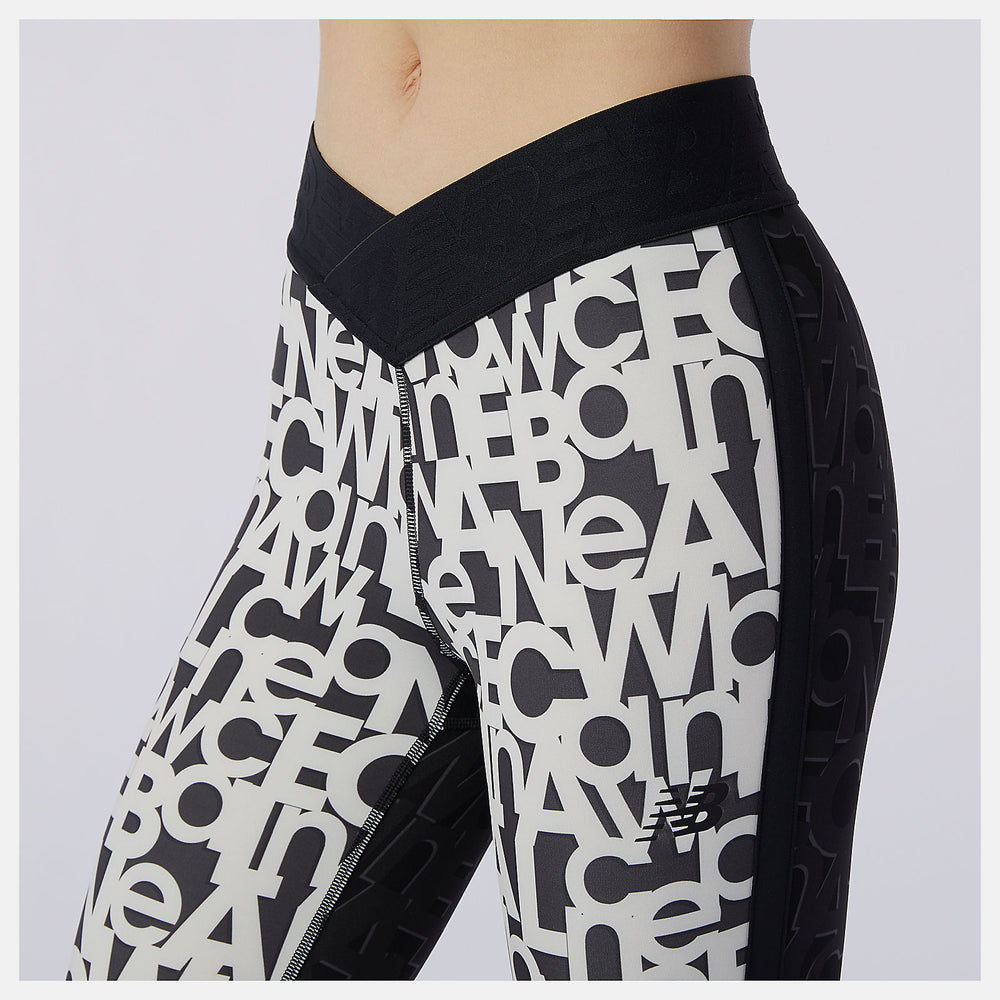 White Relentless Printed High Rise 7/8 Tight / New Balance Women