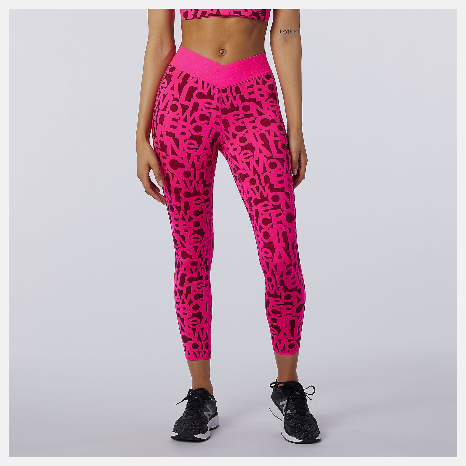 Pink Glo Relentless Printed High Rise 7/8 Tight / New Balance Women