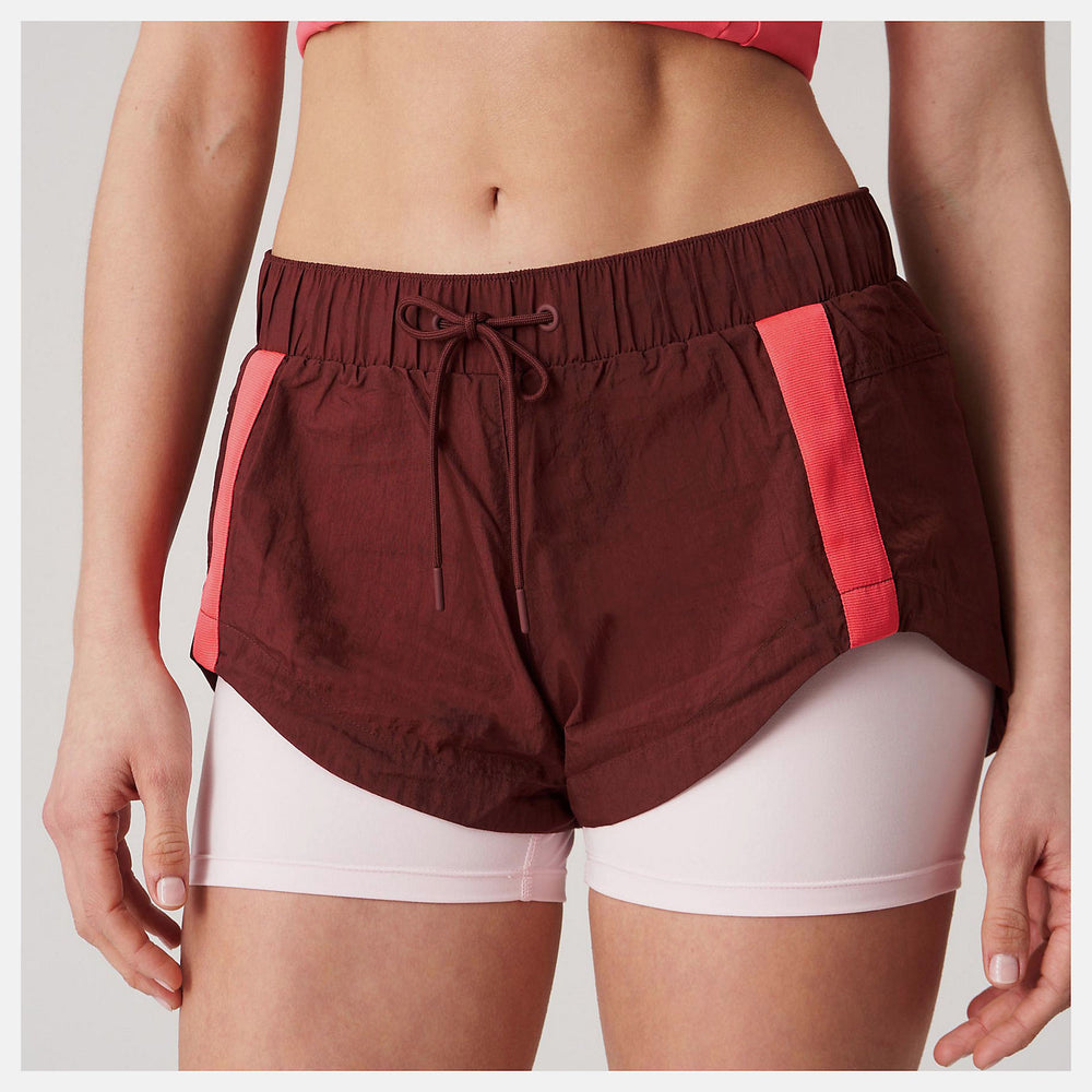 Deep Mauve Bandier Woven tech Short / New Balance Women
