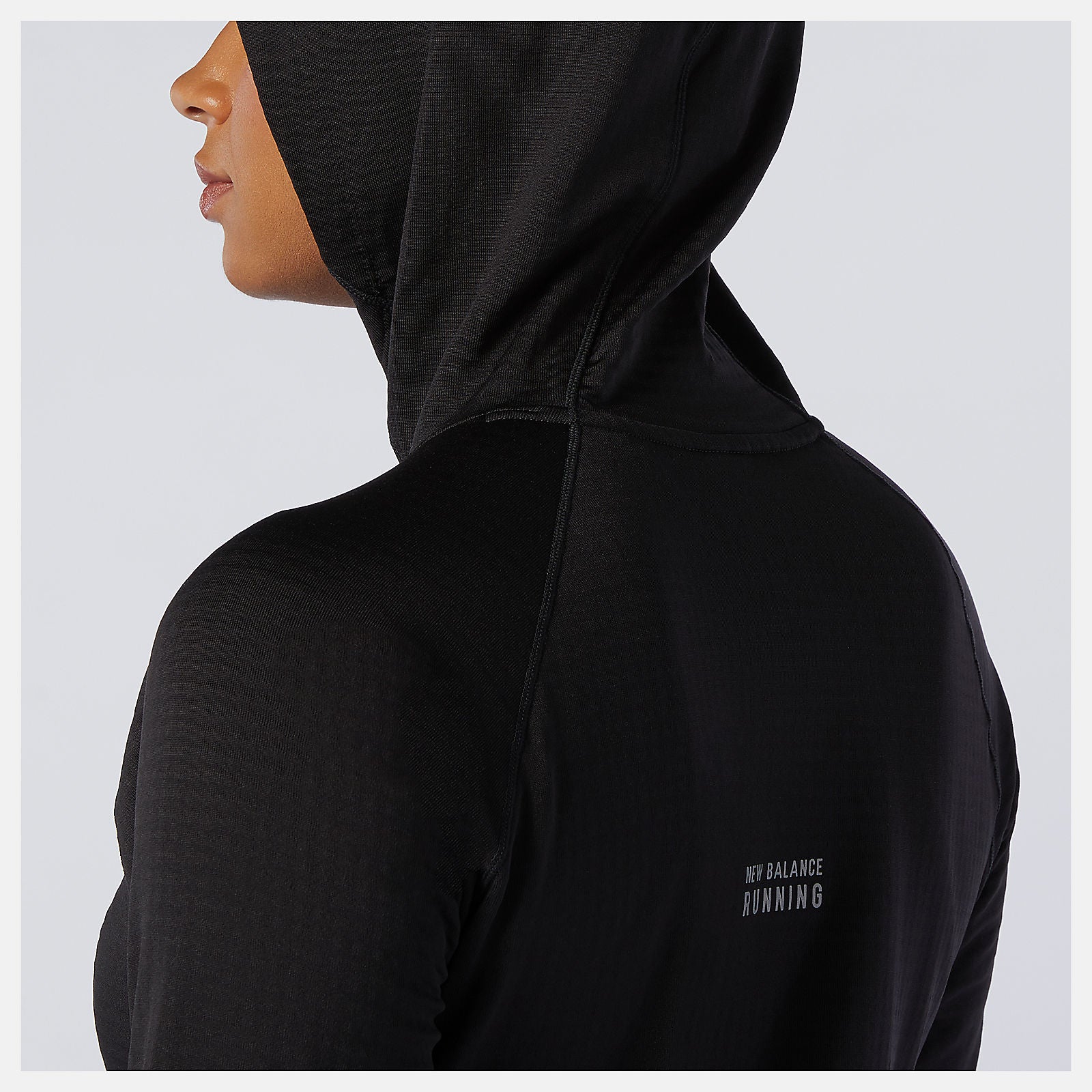 Black NB Heat Grid Hoodie / New Balance Women