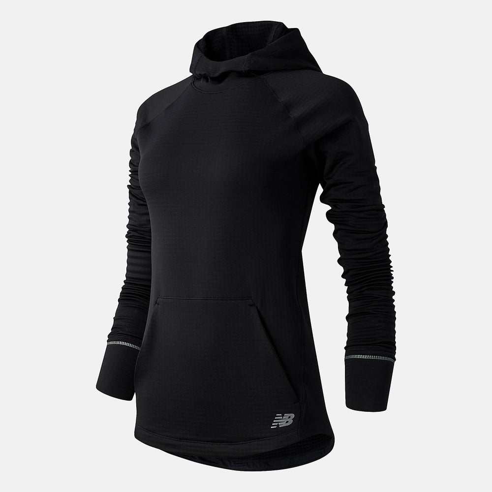 Black NB Heat Grid Hoodie / New Balance Women