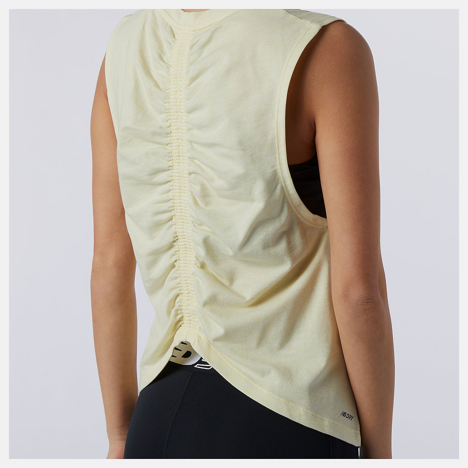 Lemon Haze Heather Relentless Cinched Back Graphic Tank / New Balance Women