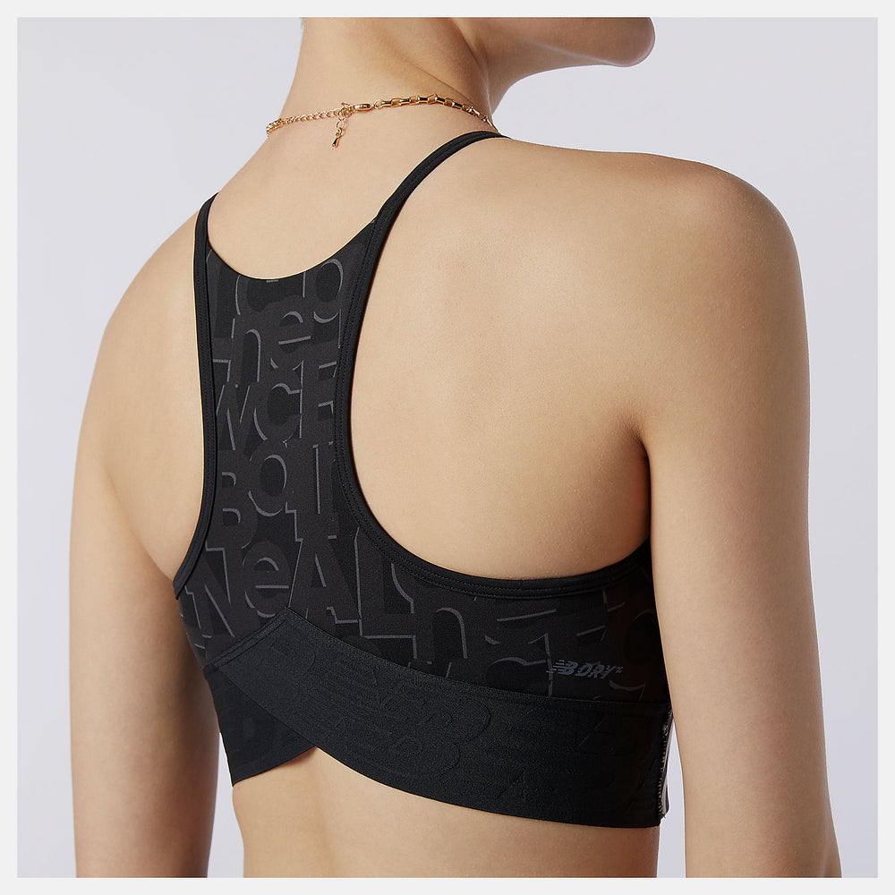 White Relentless Printed Crop Top / New Balance Women