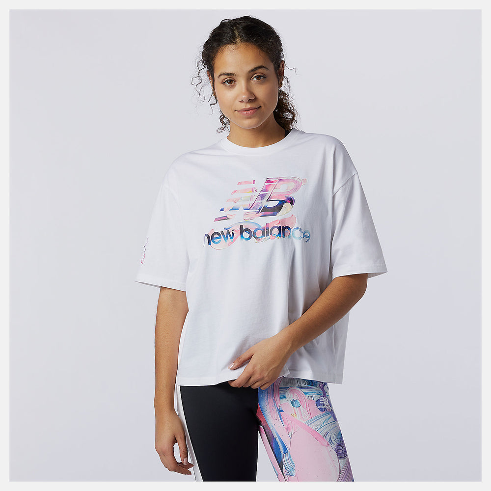 White NB Athletics Erin Loree Graphic Tee / New Balance Women
