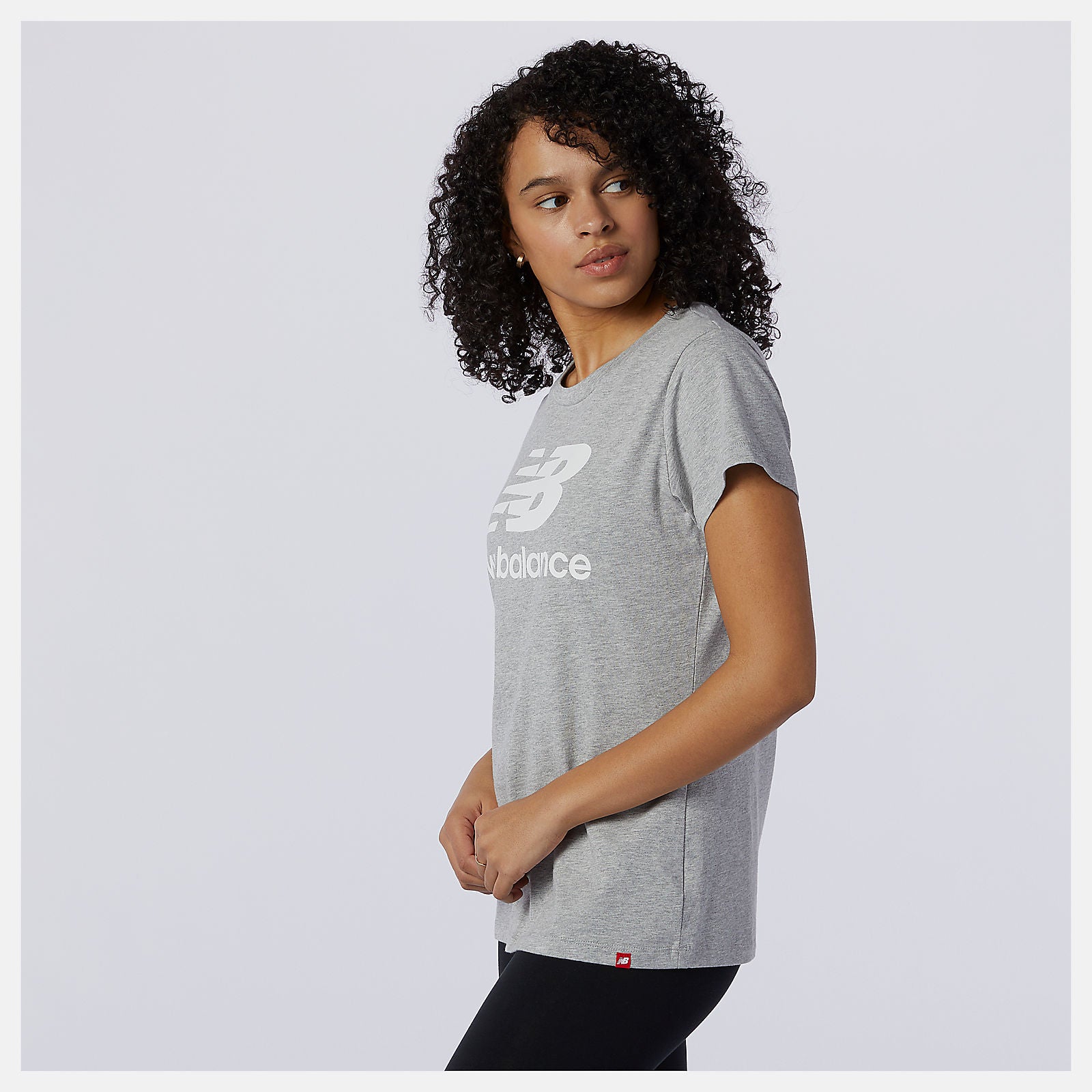 Athletic Grey Essentials Stacked Logo Tee / New Balance Women
