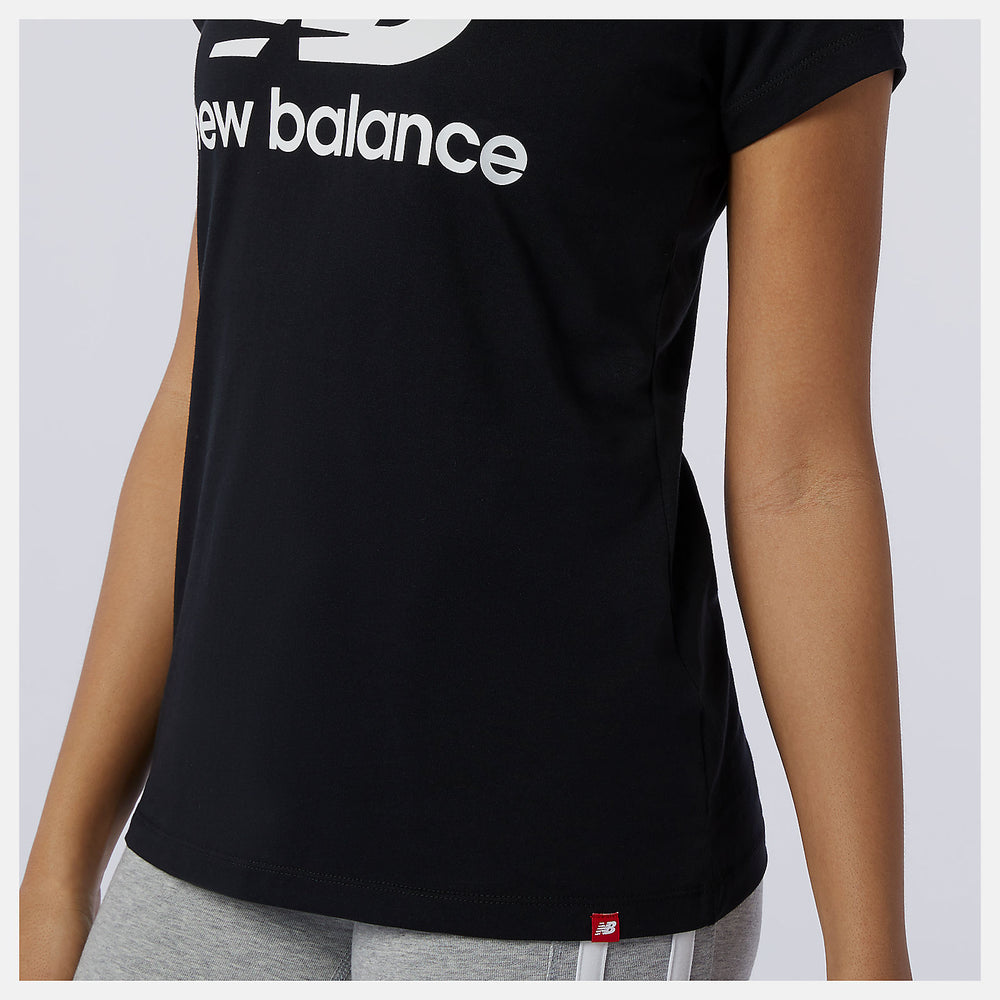 Black Essentials Stacked Logo Tee / New Balance Women