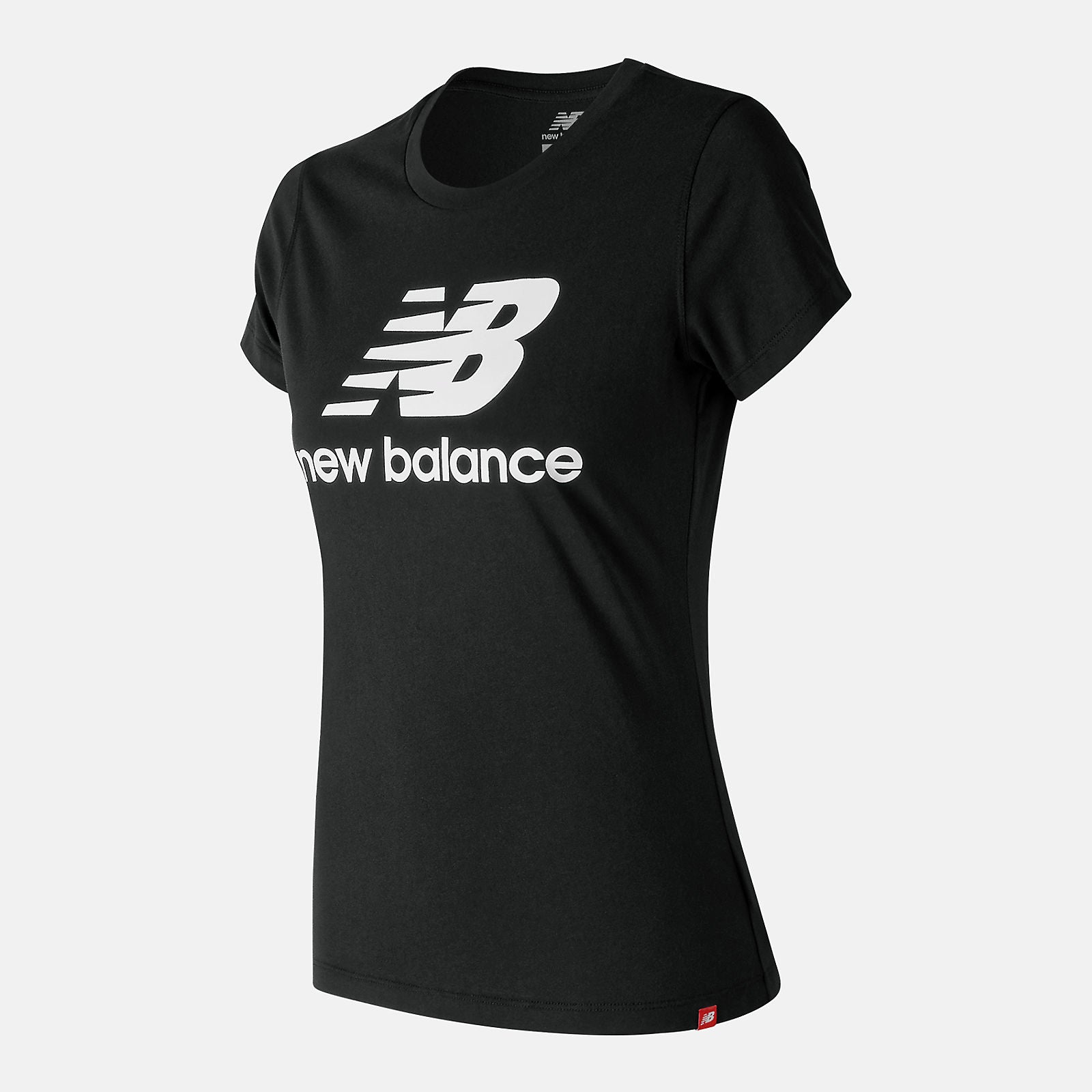 Black Essentials Stacked Logo Tee / New Balance Women