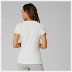 White/Black Essentials Stacked Logo Tee / New Balance Women